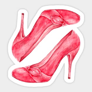 Red high heel women shoes_2 Sticker